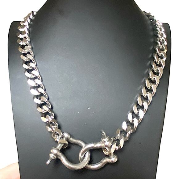 Stainless Steel HorseBit Necklace Thick Cuban Chain Link - Picture 2 of 4